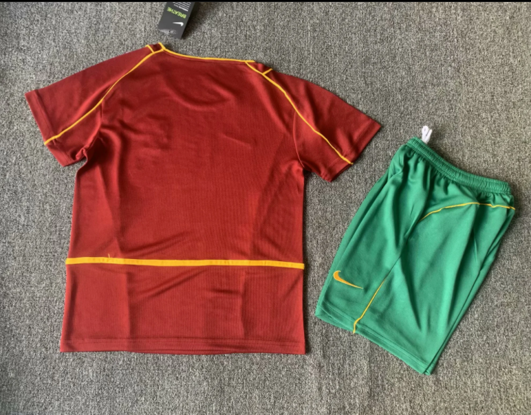 2002 Portugal Home Kids Retro Soccer Jersey