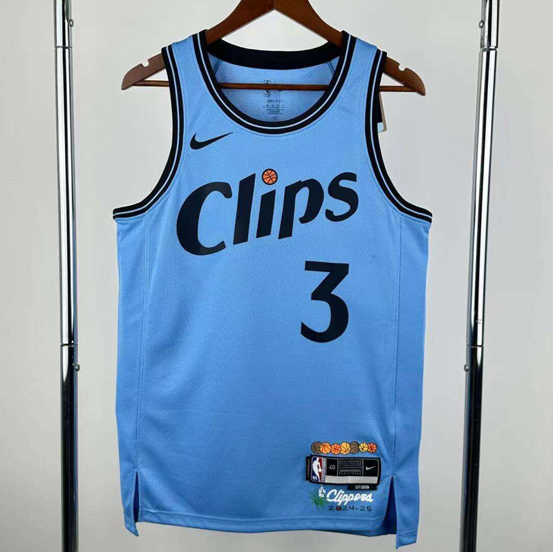 24-25 Clippers PAUL #3 Blue City Edition Top Quality Hot Pressing NBA Jersey