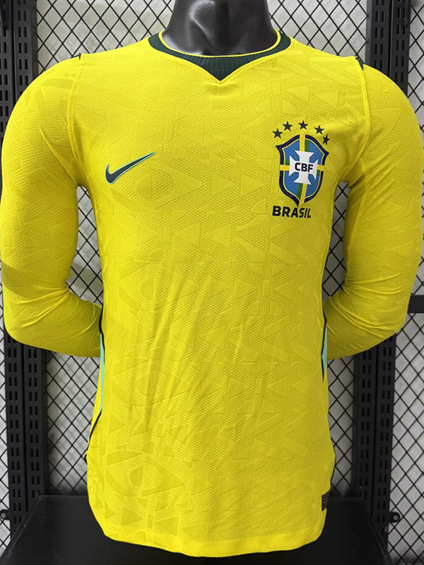 26-27 Brazil Home Long Sleeve Player Version Soccer Jersey (长袖球员