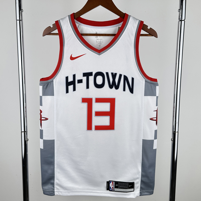 2019-20 ROCKETS HARDEN #13 White City Edition Top Quality Hot Pressing NBA Jersey