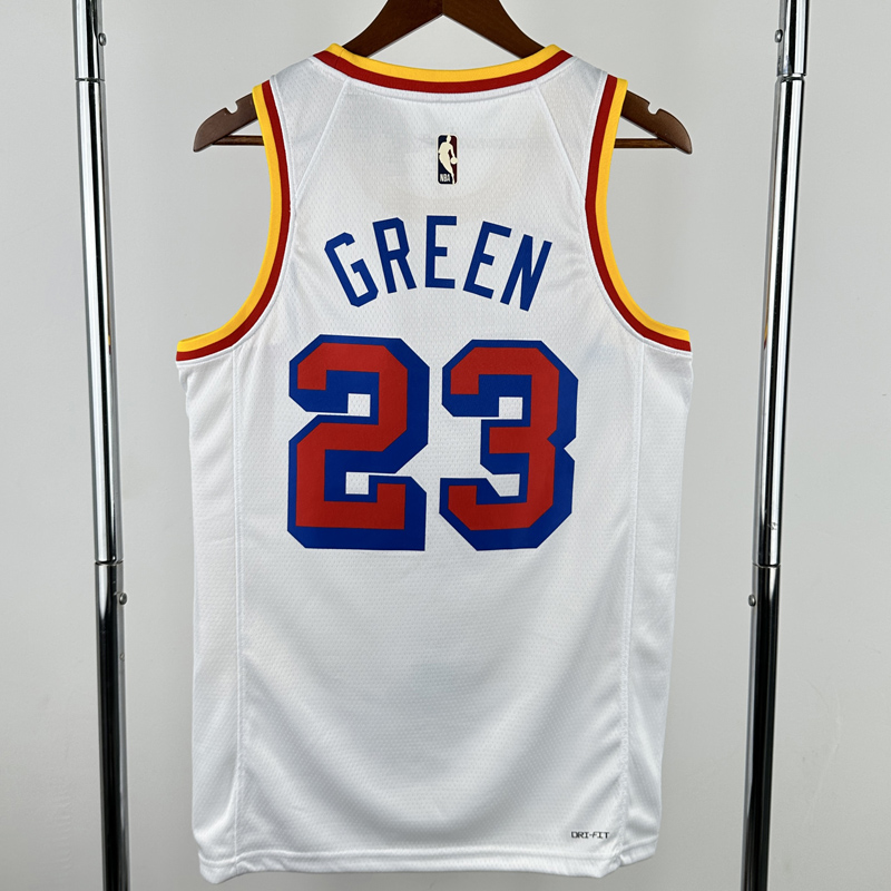 24-25 WARRIORS GREEN #23 White Retro Top Quality Hot Pressing NBA Jersey