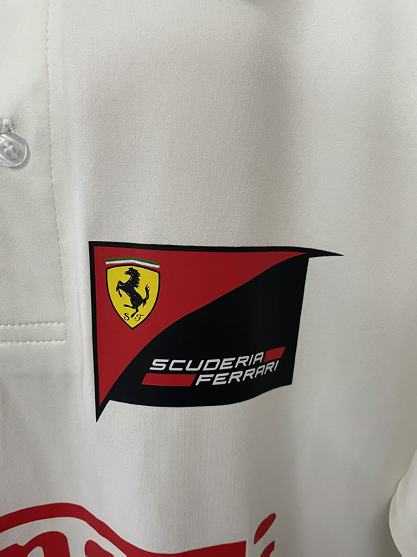 25-26 F1 Ferrari White Casual Polo Racing Suit (有领)