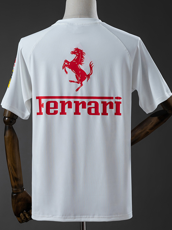 25-26 F1 Ferrari White Casual T-Shirts Racing Suit (圆领)