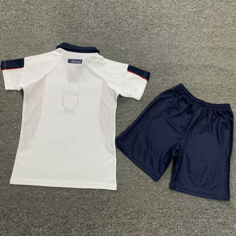 1998 England Home Kids Retro Soccer Jersey