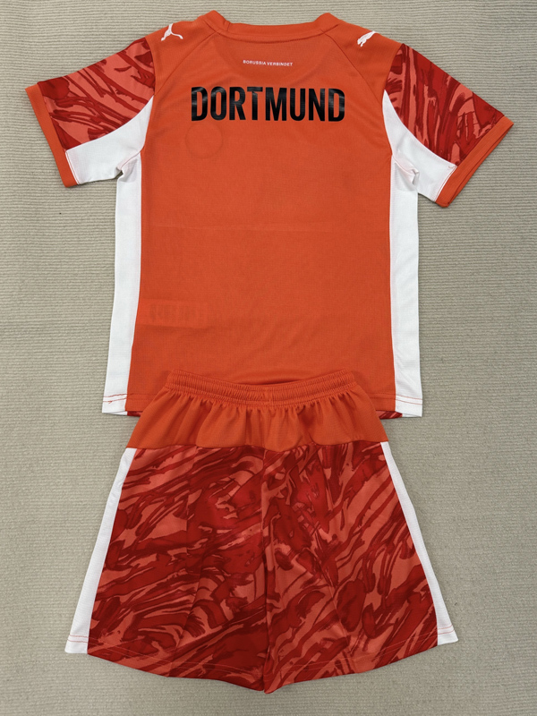 25-26 Dortmund Orange Goalkeeper Kids Soccer Jersey