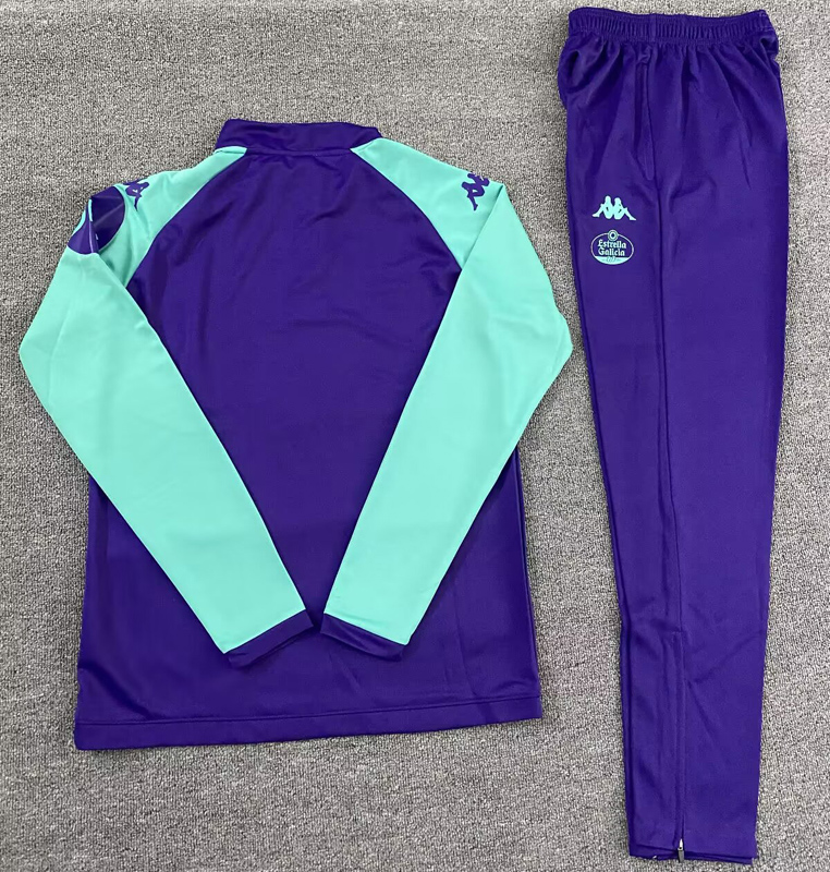 25-26 Valladolid Purple Green Half Pull Tracksuit (Pants Have Pocket)(半拉链)