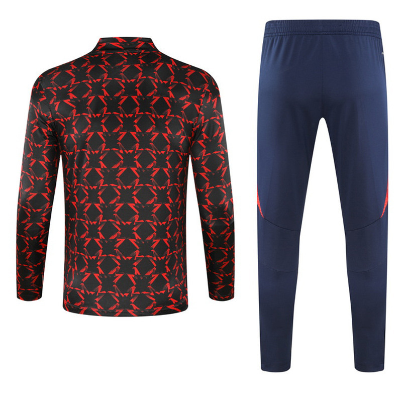 24-25 Man Utd Red black Half Pull Tracksuit (半拉链)(匹印)