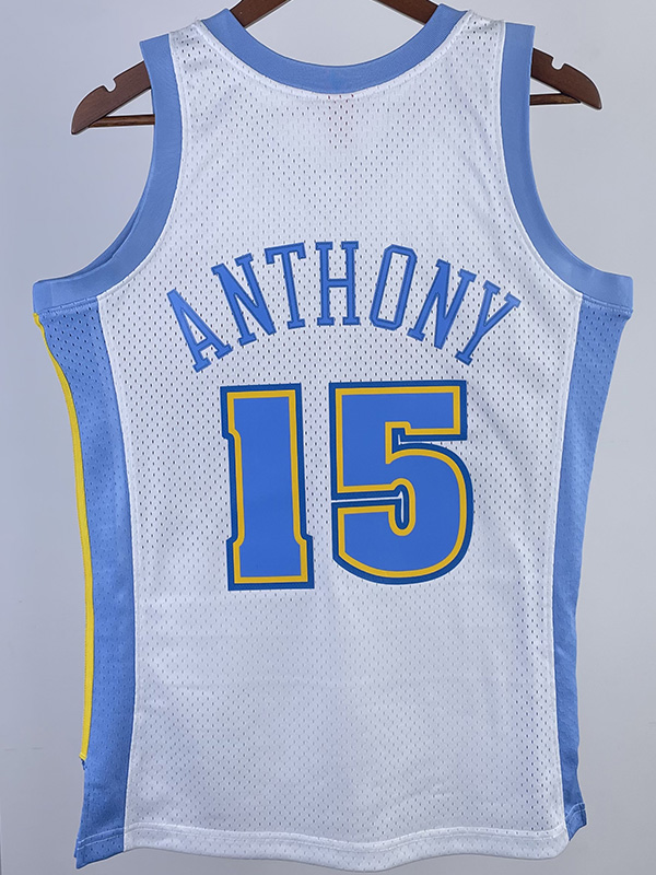 2003-04 Nuggets ANTHONY #15 White Retro Top Qua...