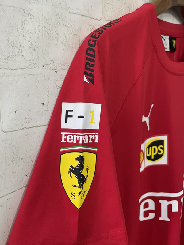 25-26 F1 Ferrari Red Casual T-Shirts Racing Suit (圆领)