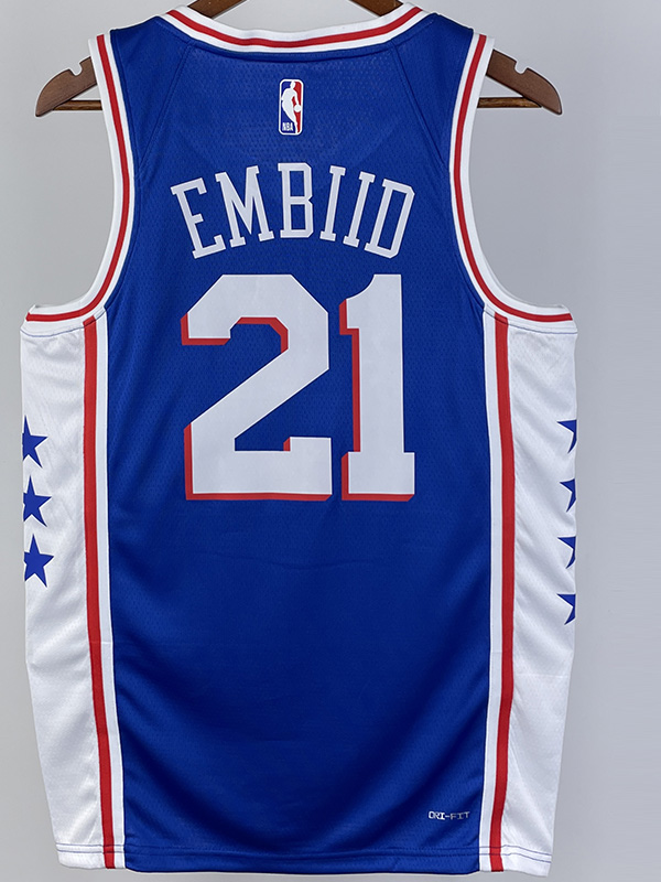 22-23 76ERS EMBIID #21 Blue Top Quality Hot Pre...