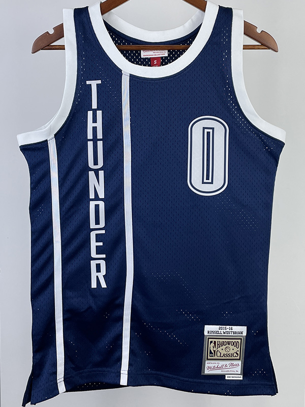 2015-16 OKC WESTBROOK #0 Royal Blue Retro Top Q...