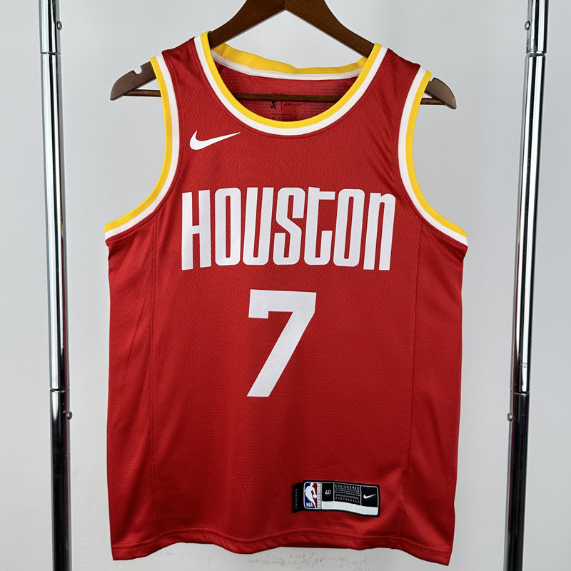 ROCKETS DURANT #7 Red Retro Top Quality Hot Pressing NBA Jersey