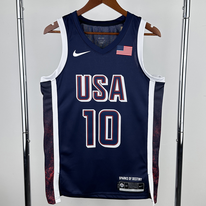 2024 Olympic Game USA TATUM # 10 Dark Blue Basketball Jersey