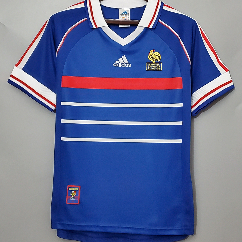 1998 ZIDANE #10 France Home Retro Soccer Jersey...
