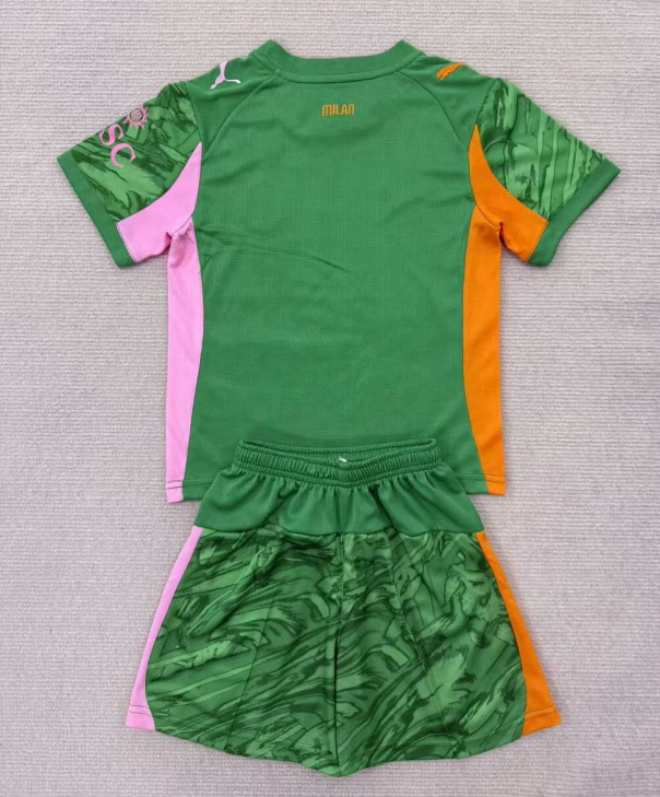 25-26 ACM  green Goalkeeper Kids Soccer Jersey