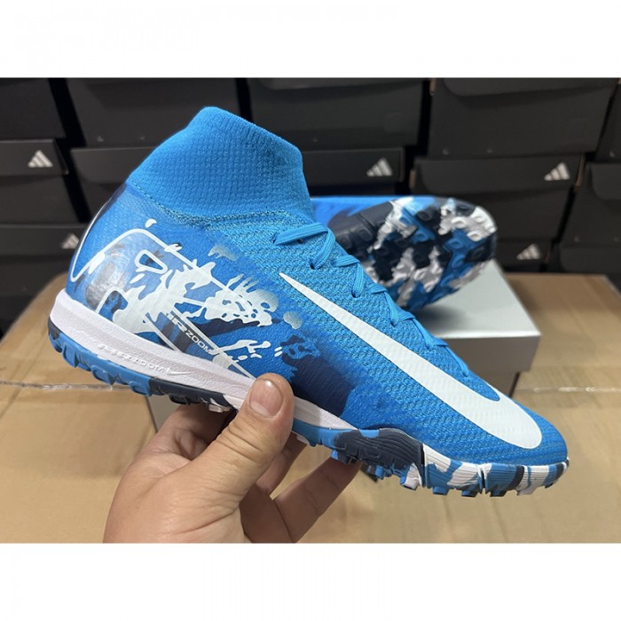 Air Zoom Mercurial Vapor XV Elite MD Soccer Shoes-Blue/White