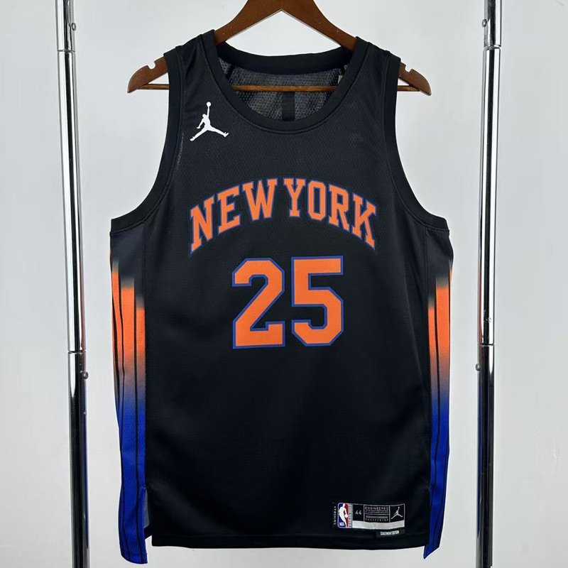 25-26 KNICKS BRIDGES #25 Black Top Quality Hot Pressing NBA Jersey