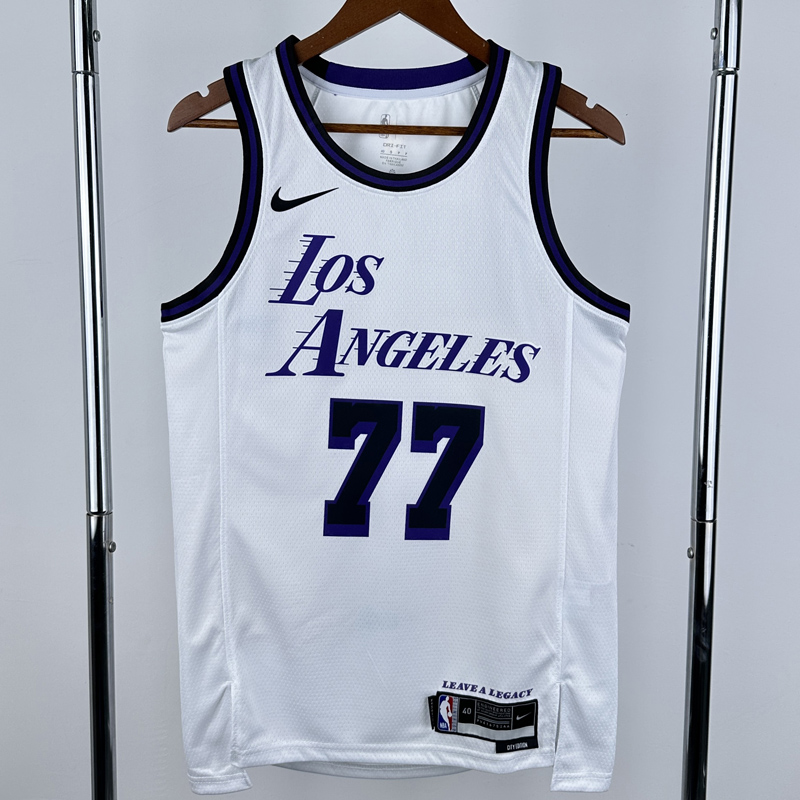 22-23 LAKERS DONCIC #77 White City Edition Top Quality Hot Pressing NBA Jersey
