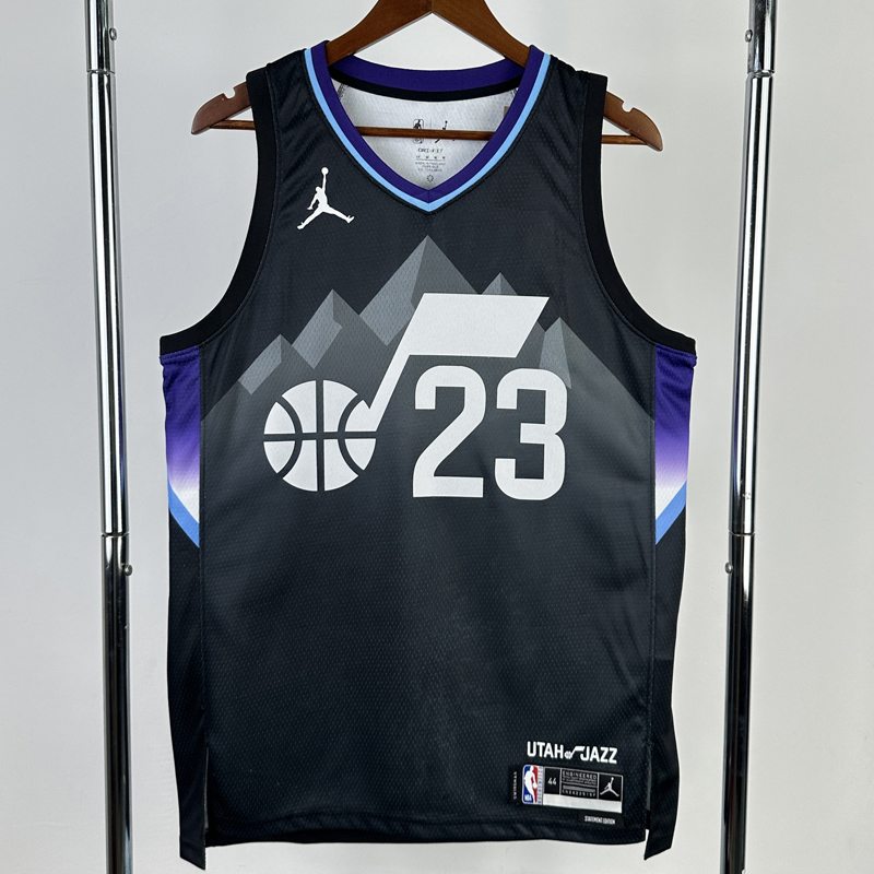 25-26 JAZZ MARKKANEN #23 Black Top Quality Hot Pressing NBA Jersey (Trapeze Edition) 飞人版