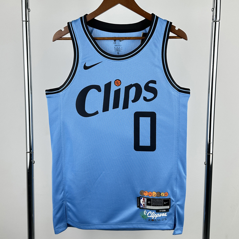 24-25 Clippers WESTBROOK #0 Blue City Edition Top Quality Hot Pressing NBA Jersey