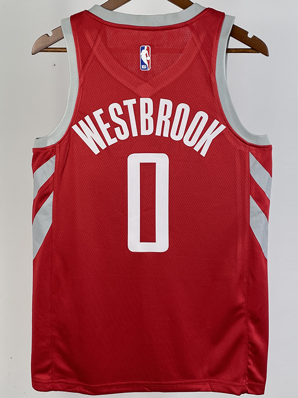 2018-19 ROCKETS WESTBROOK #0 Red Away Top Quali...