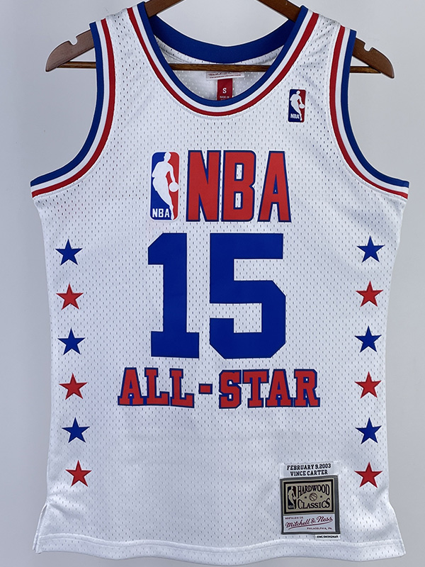ALL-STAR CARTER #15 White Top Quality Hot Press...