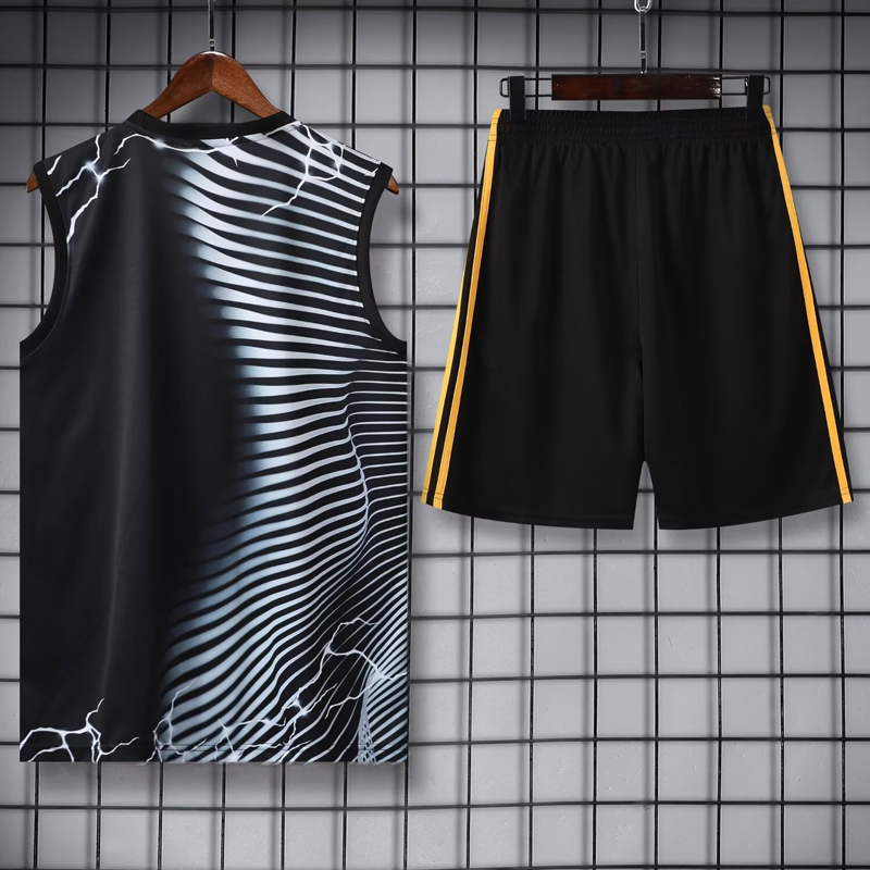24-25 RMA Black white Tank top and shorts suit *豹黑灰