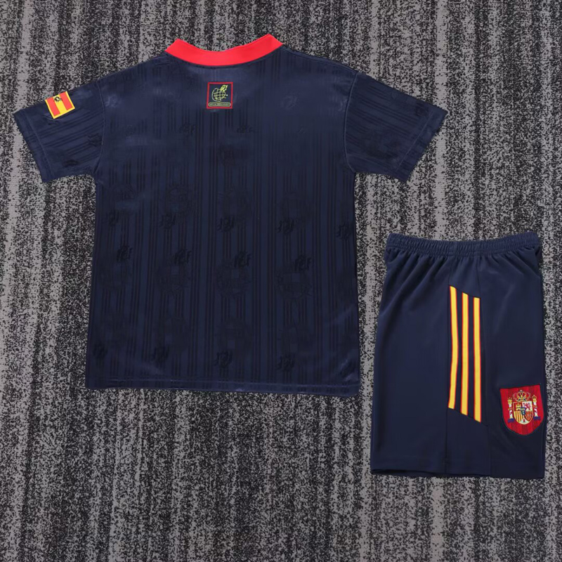 1996 Spain Away Kids Retro Soccer Jersey