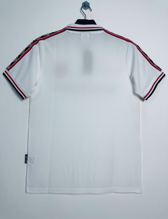 1998 Man Utd White Retro Retro Soccer Jersey