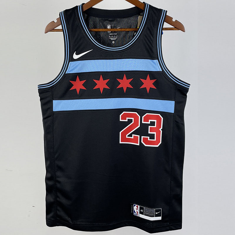 2019 BULLS JORDAN #23 Black City Edition Top Qu...