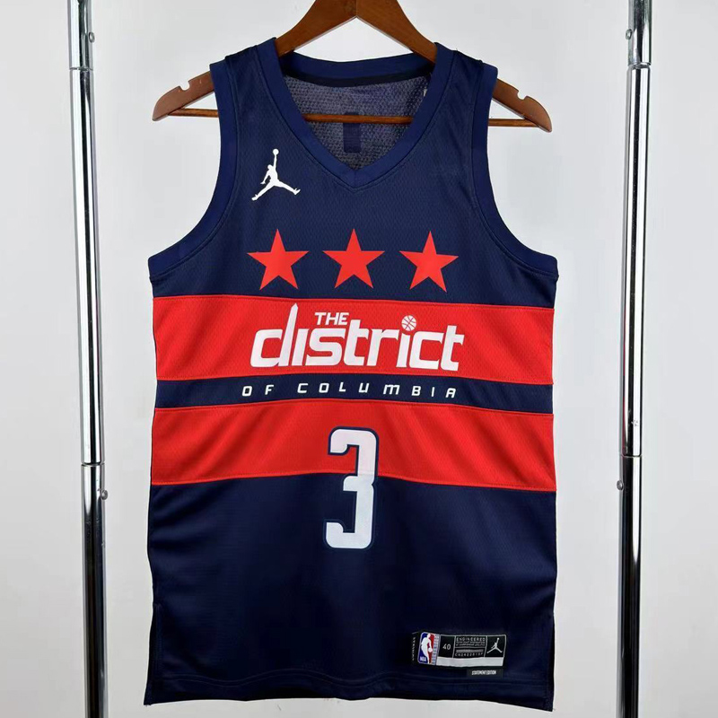 24-25 Wizards YONG #3 Royal blue Top Quality Hot Pressing NBA Jersey (Trapeze Edition)飞人版