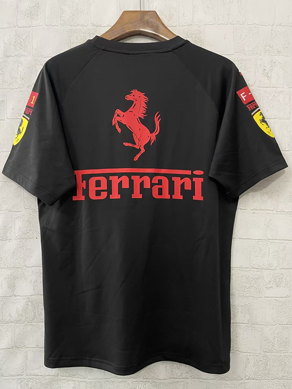 25-26 F1 Ferrari Black Casual T-Shirts Racing Suit (圆领)