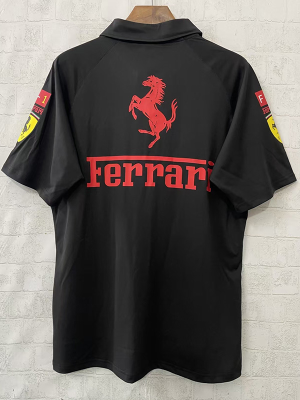 25-26 F1 Ferrari Black Casual Polo Racing Suit (有领)