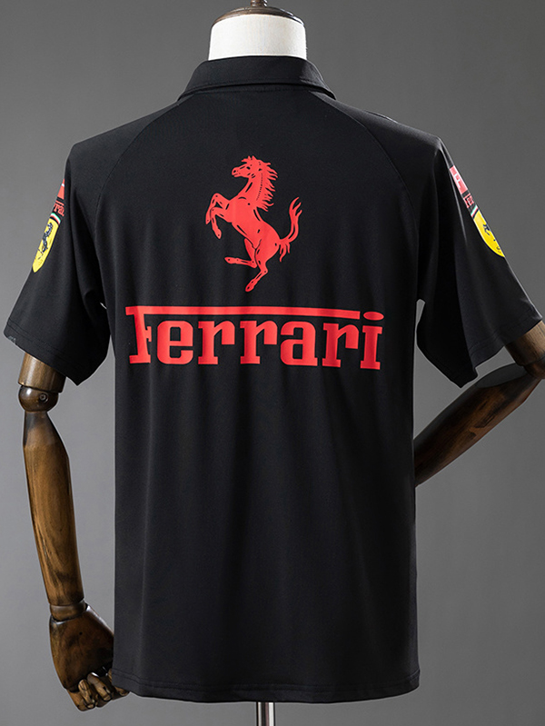 25-26 F1 Ferrari Black Casual Polo Racing Suit (有领)