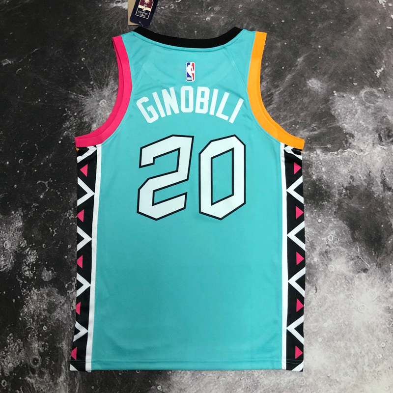 22-23 Sa Spurs GINOBILI #20 Blue City Edition T...