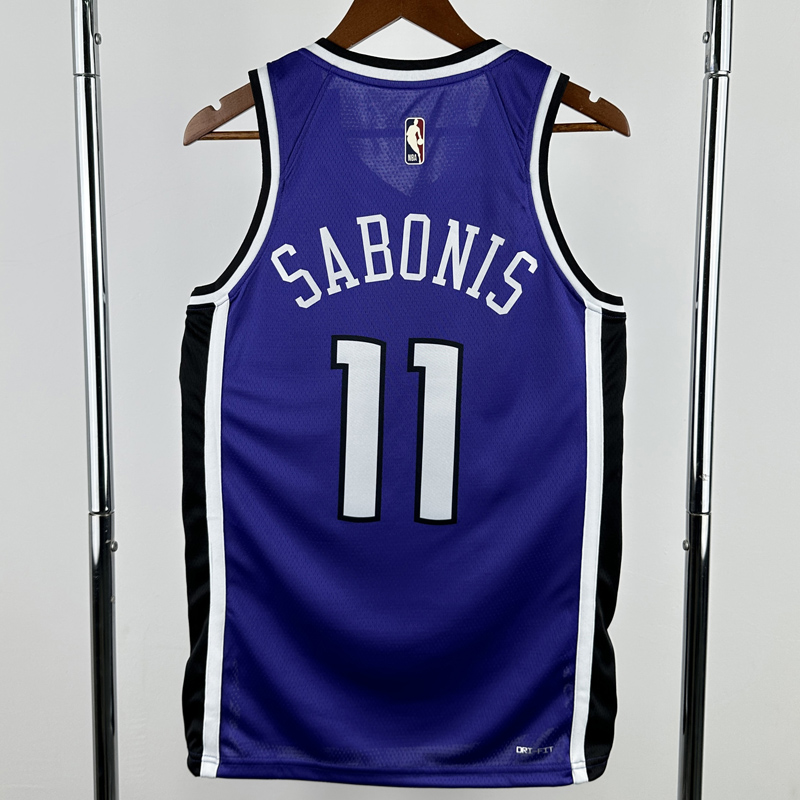 24-25 KINGS SABONIS #11 Purple Retro Top Quality Hot Pressing NBA Jersey(V领）