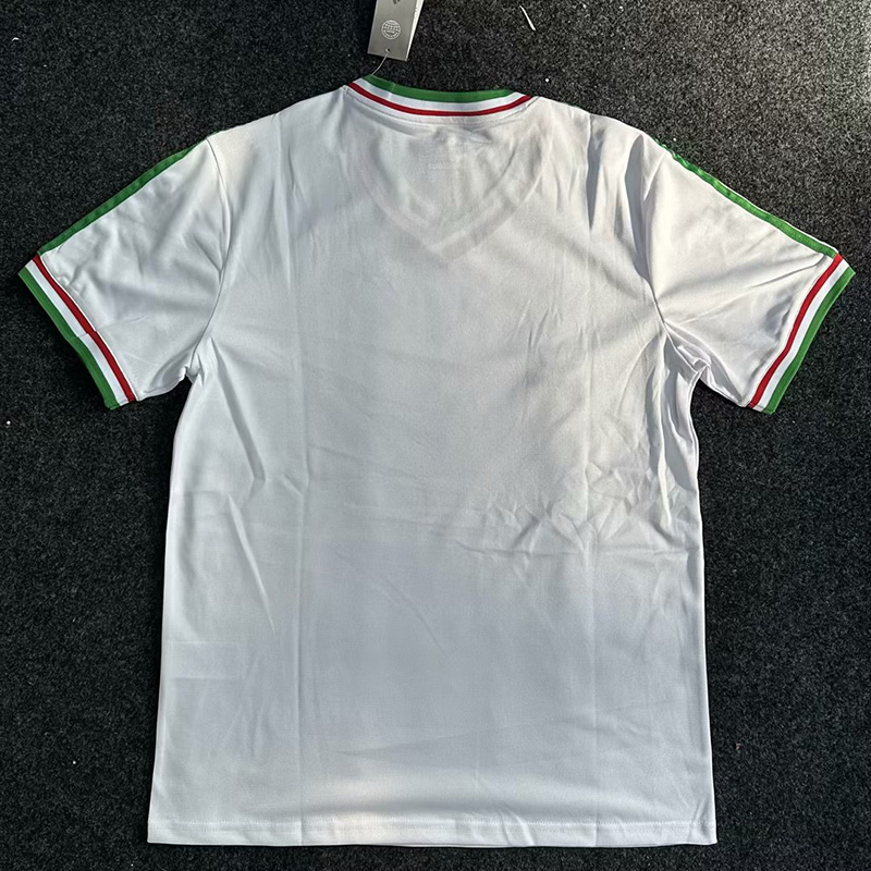 1986 Mexico Away White Retro Soccer Jersey