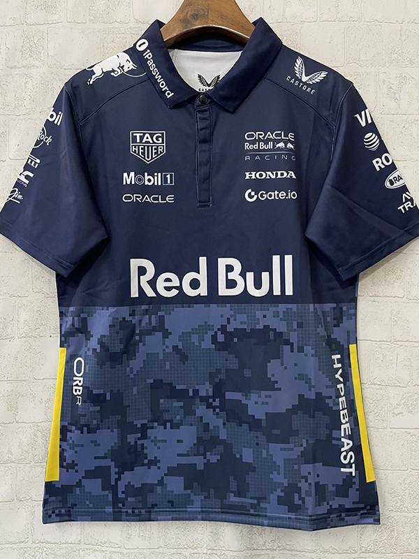 2025 Red Bull Royal blue Polo Racing Suit