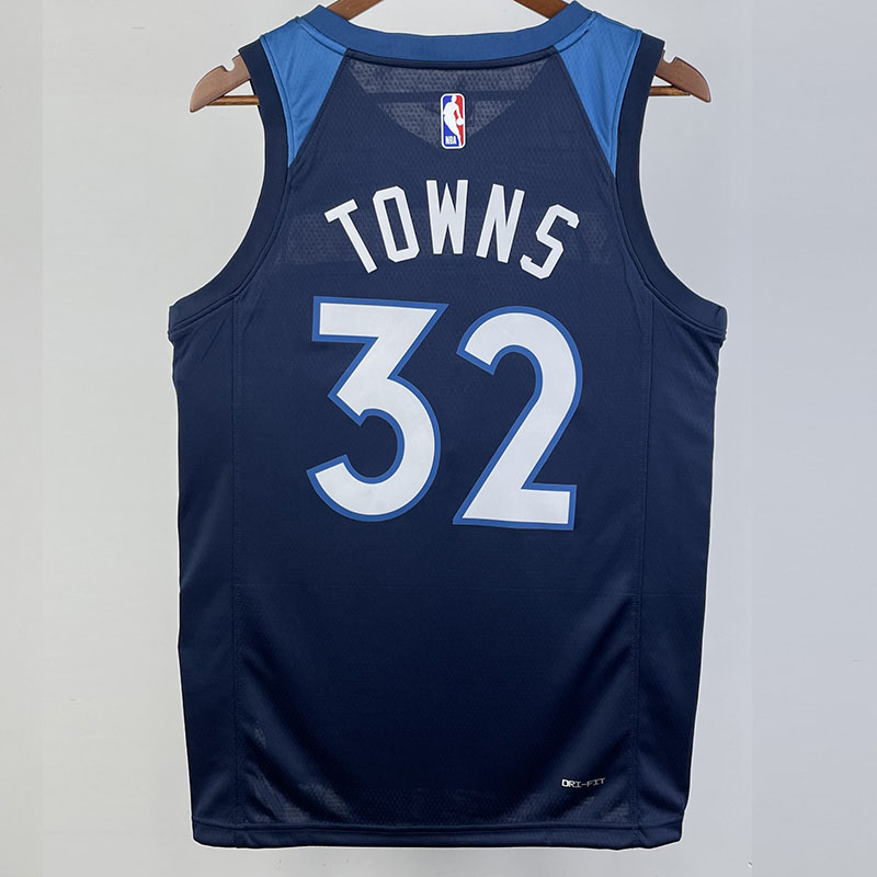22-23 Timberwolves TOWNS #32 Blue Top Quality H...