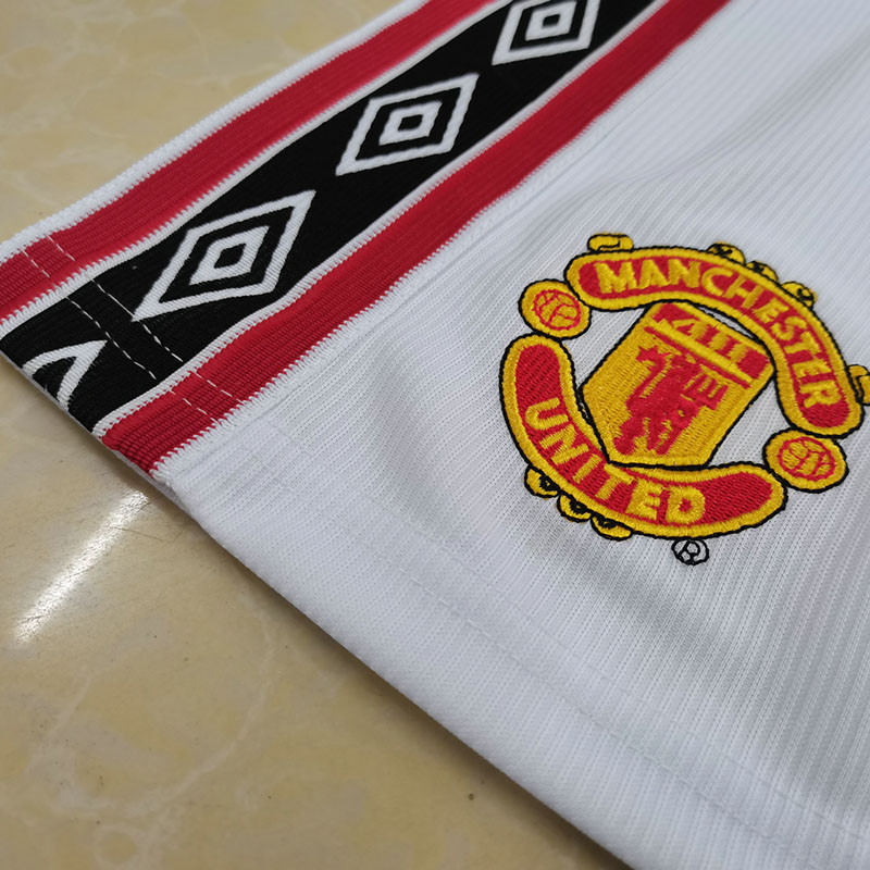 1998-1999 Man Utd White Retro Shorts Pants
