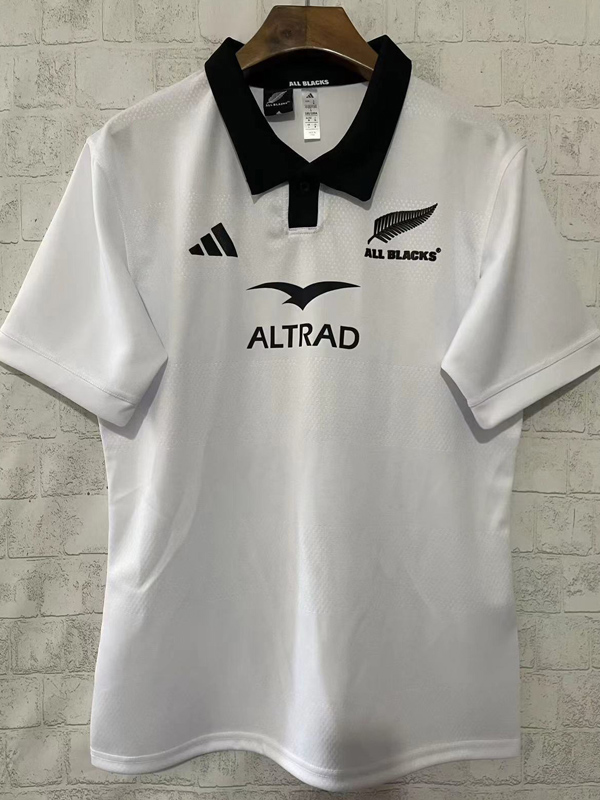 2025 New Zealand White Home Polo Rugby Jersey (有领)