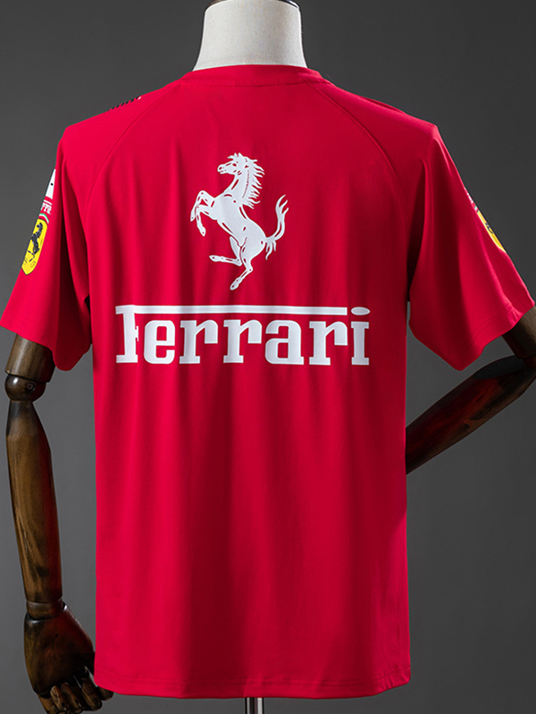 25-26 F1 Ferrari Red Casual T-Shirts Racing Suit (圆领)