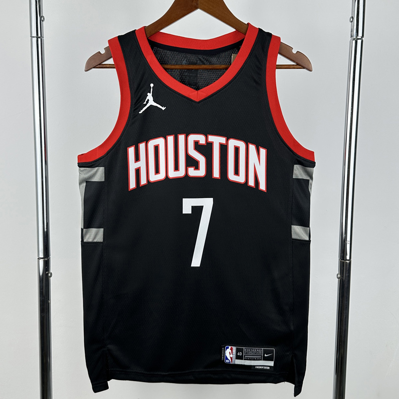 23-24 Rockets DURANT #7 Black Top Quality Hot Pressing NBA Jersey (Trapeze Edition)飞人版
