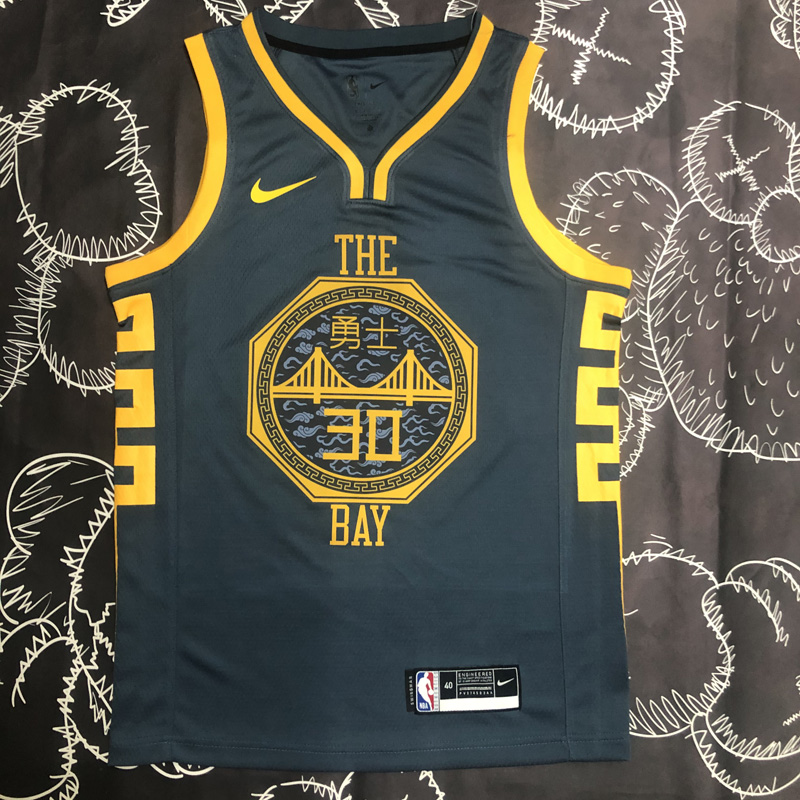 2018 WARRIORS CURRY #30 Black Gray Top Quality ...