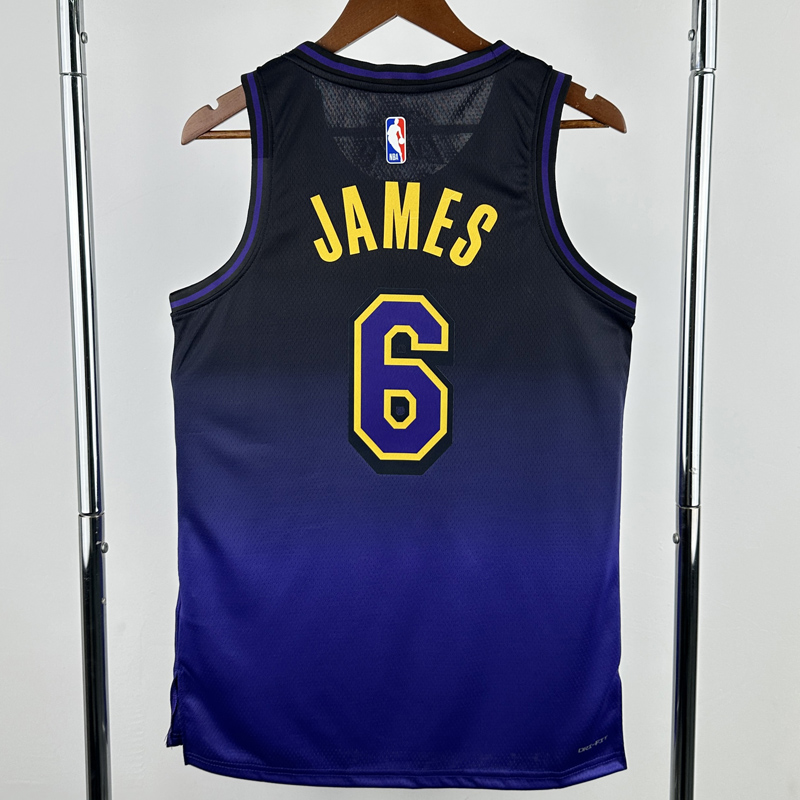 24-25 LAKERS JAMES #6 Royal blue City Edition Top Quality Hot Pressing NBA Jersey