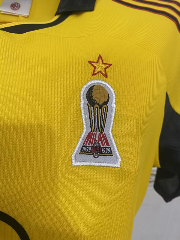 1999-2000 ACM Away Yellow Retro Soccer Jersey