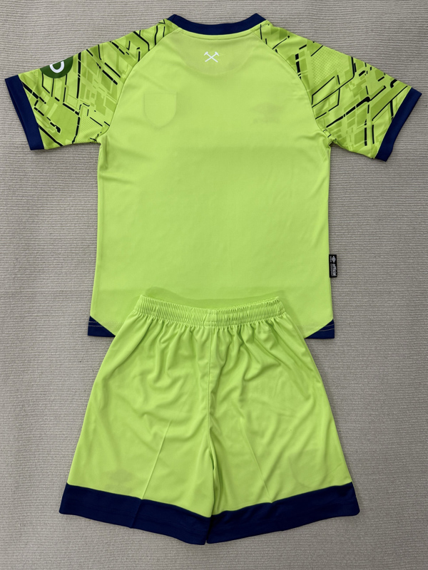 25-26 West Ham Green Goalkeeper Kids Soccer Jersey