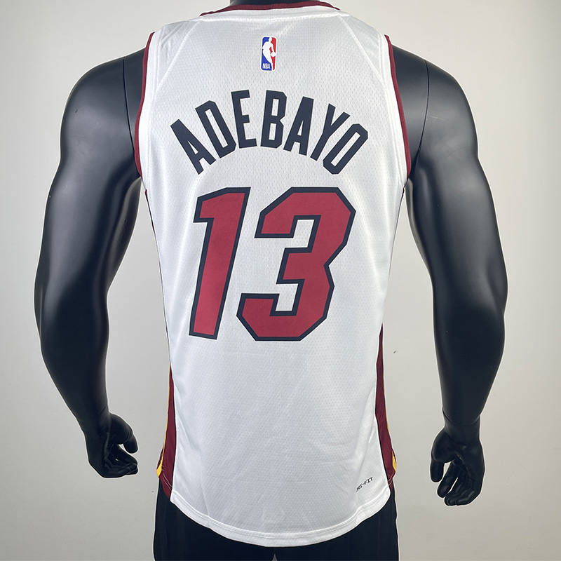 22-23 HEAT ADEBAYO #13 White Top Quality Hot Pr...