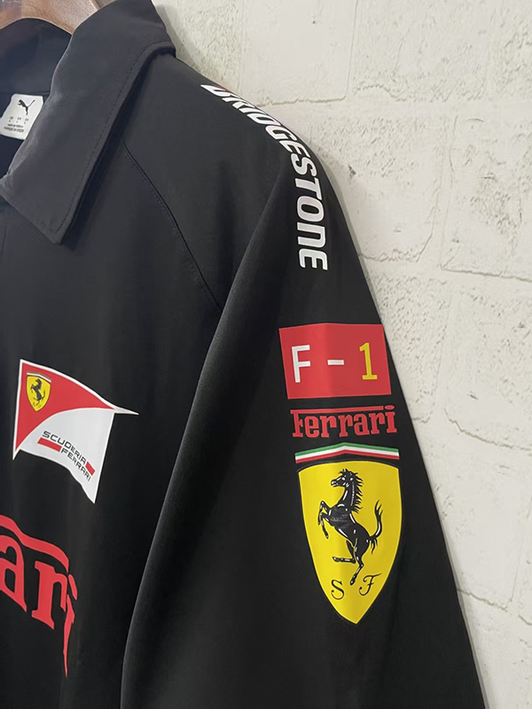 25-26 F1 Ferrari Black Casual Polo Racing Suit (有领)
