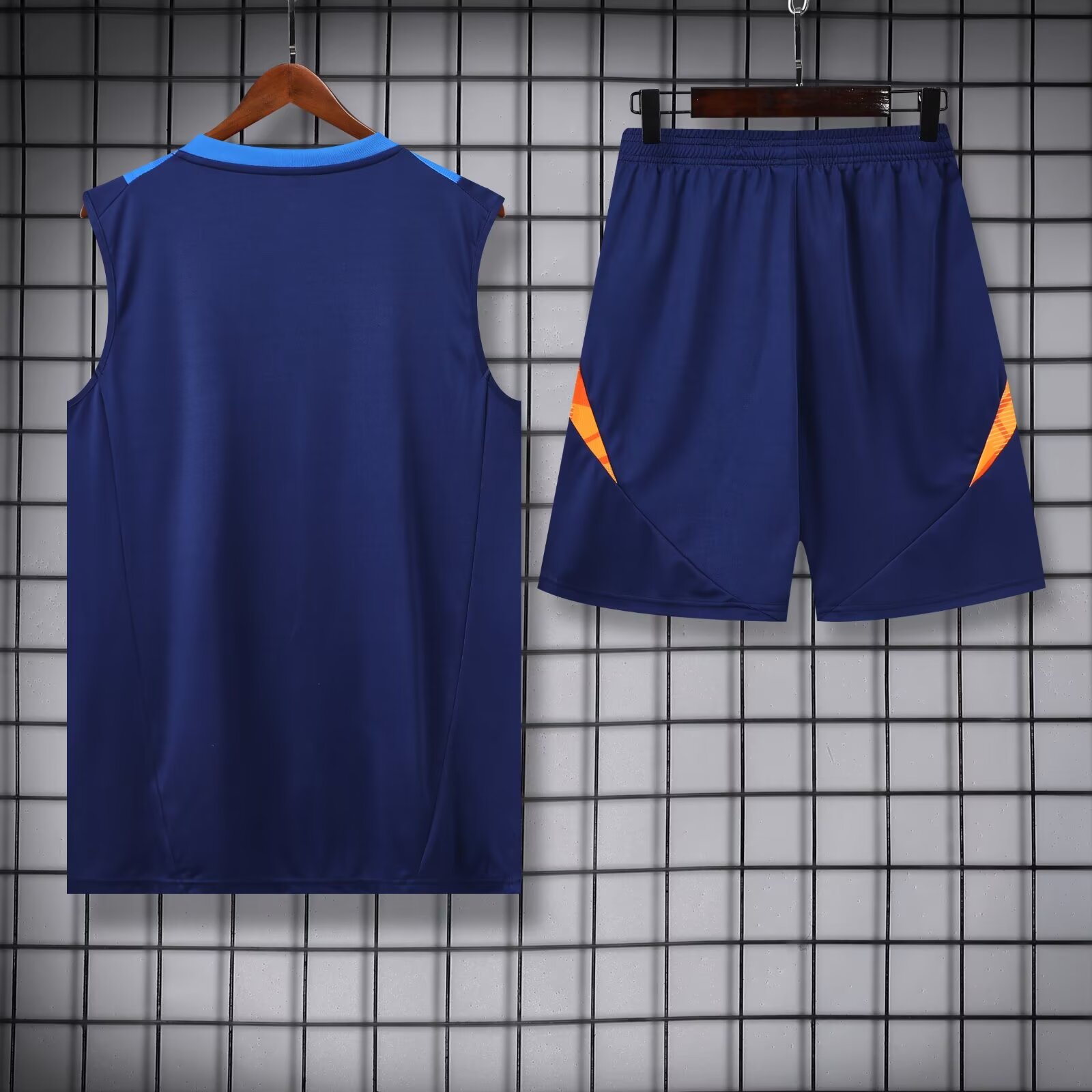 2024 AD Blue Tank Top And Shorts Suit